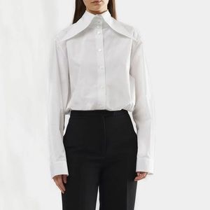 the row armelle white exaggerated collar shirt small